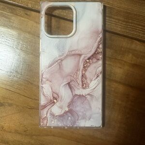 Marble Design Soft Phone Case - Pink and White